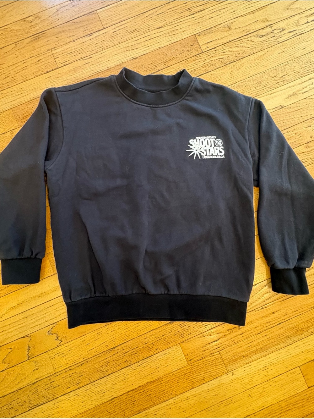 Pacsun Black 'Shoot for the Stars' Crewneck Sweatshirt